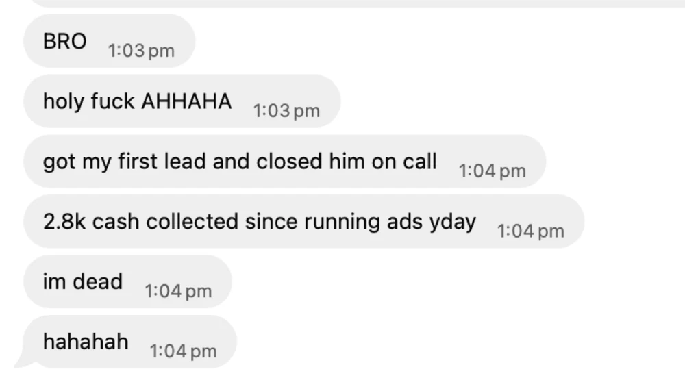 Anil's message about his first sale
